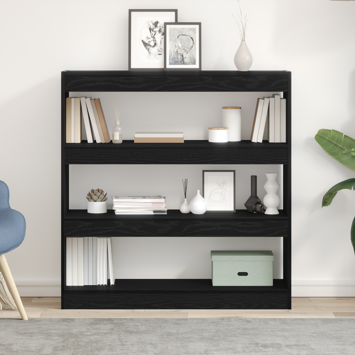Bogskab Sort eg 100 x 30 x 103 cm Konstrueret træ