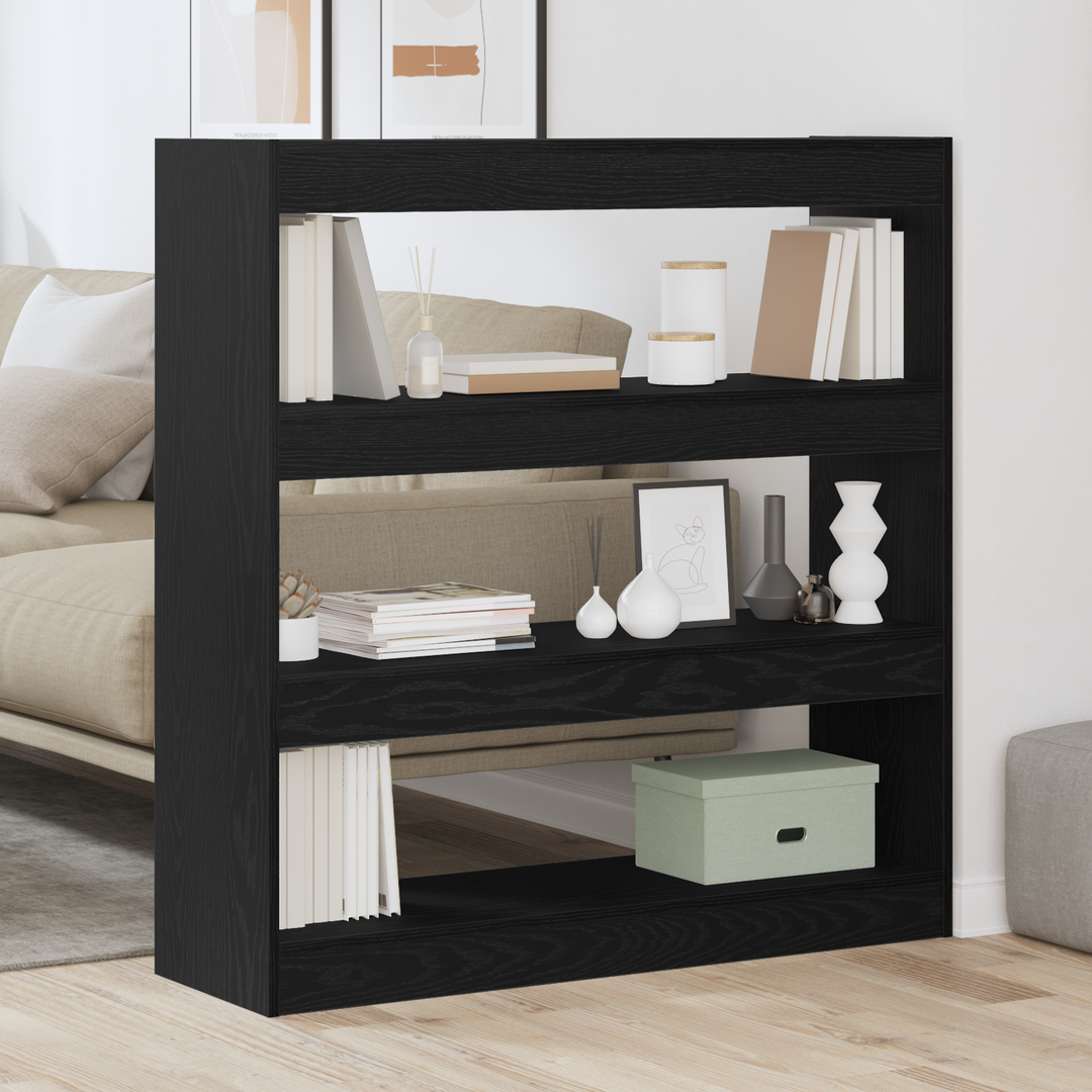 Bogskab Sort eg 100 x 30 x 103 cm Konstrueret træ