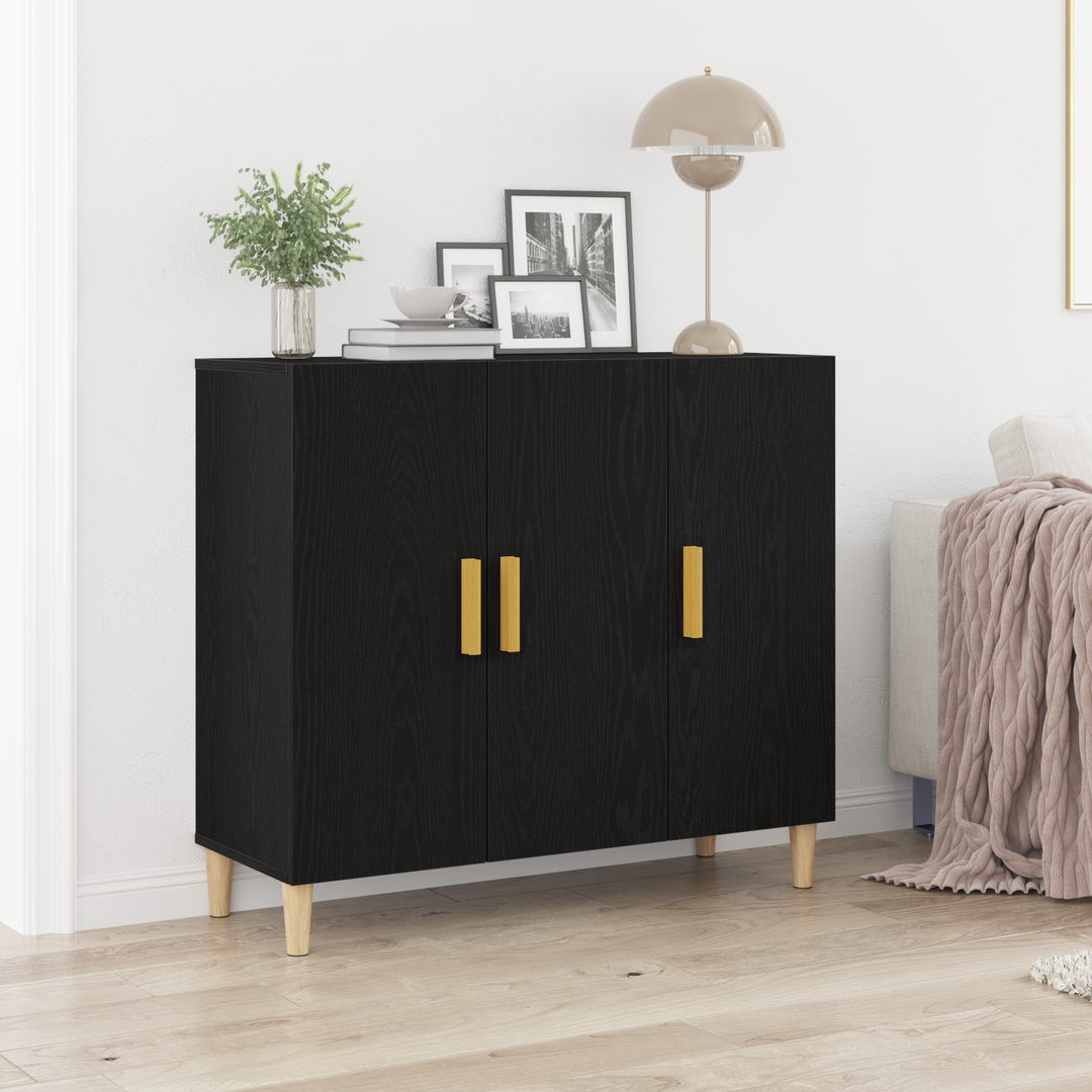 Sideboard Sort eg 90 x 34 x 80 cm Konstrueret træ