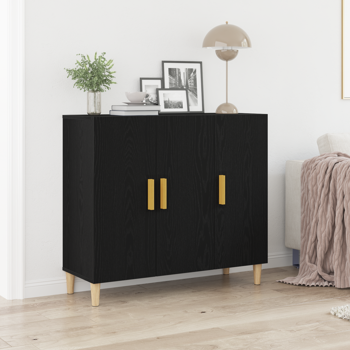 Sideboard Sort eg 90 x 34 x 80 cm Konstrueret træ