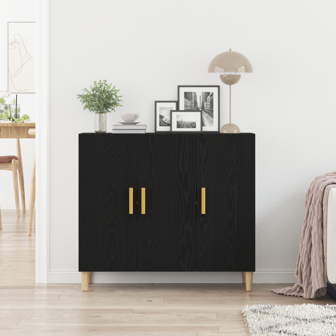Sideboard Sort eg 90 x 34 x 80 cm Konstrueret træ