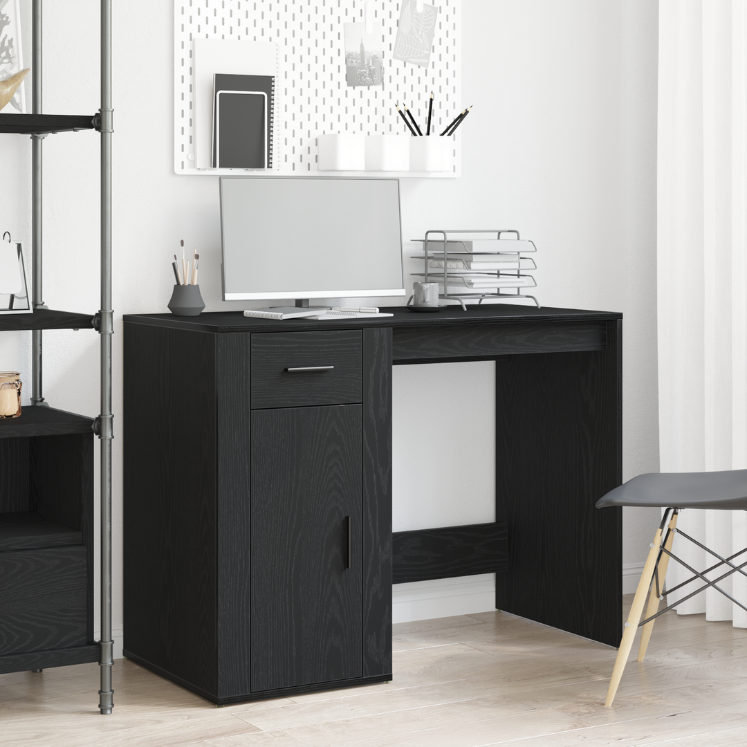 Bord med skuffe Sort eg 100 x 49 x 74 cm Konstrueret træ