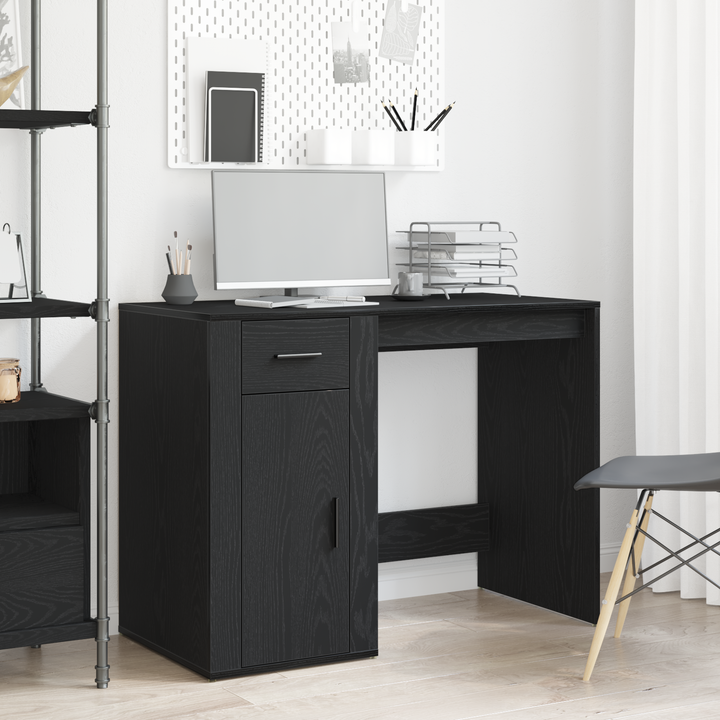 Bord med skuffe Sort eg 100 x 49 x 74 cm Konstrueret træ