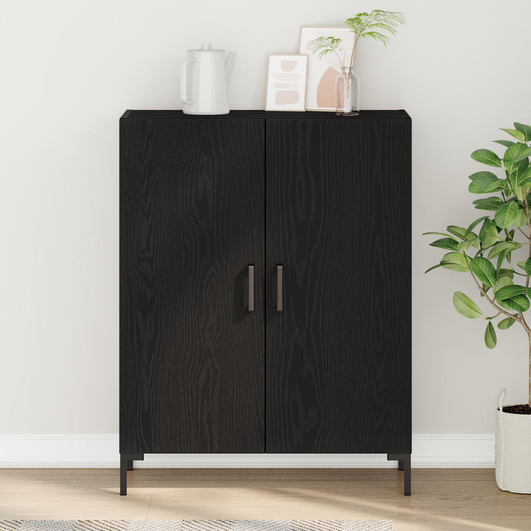 Sideboard Sort eg 69,5 x 34 x 90 cm Konstrueret træ