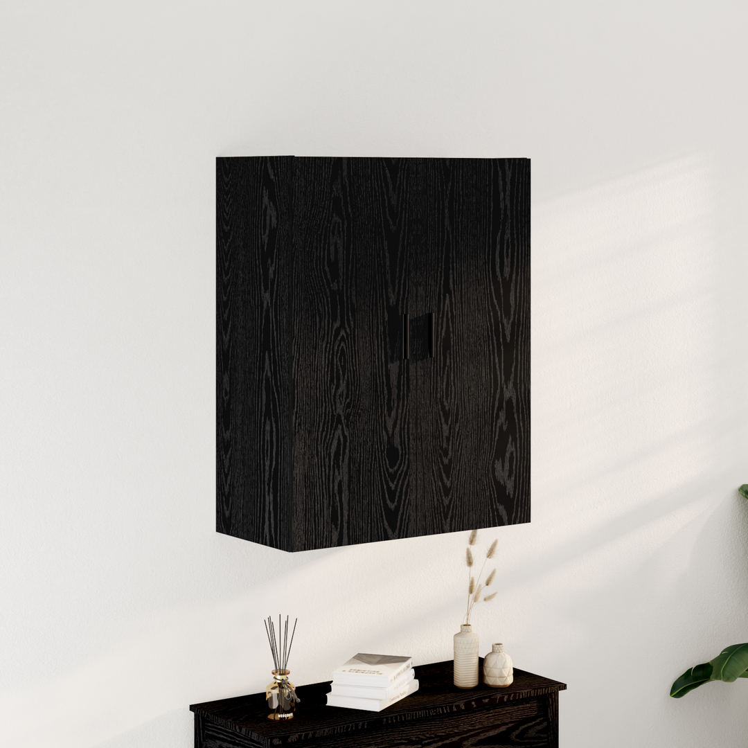 Væghængt skab Sort eg 69,5 x 34 x 90 cm Konstrueret træ