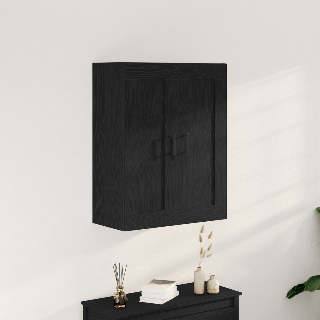 Væghængt skab Sort eg 69,5 x 34 x 90 cm Konstrueret træ