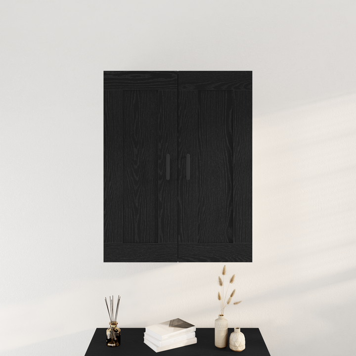 Væghængt skab Sort eg 69,5 x 34 x 90 cm Konstrueret træ