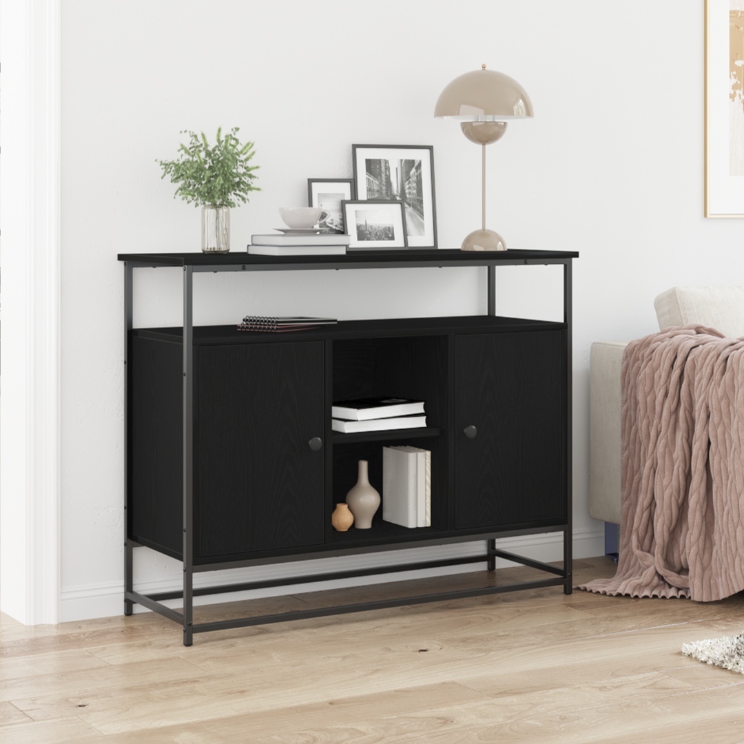 Sideboard Sort eg 100 x 35 x 80 cm Konstrueret træ