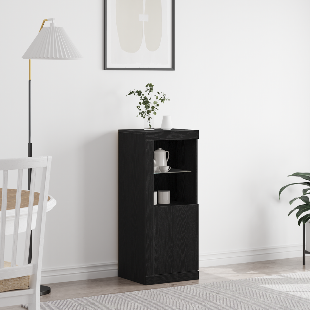 LED Sideboard Sort 41 x 37 x 100 cm Konstrueret træ