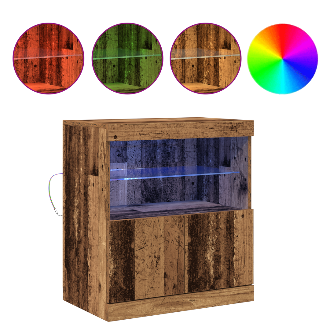 LED Sideboard Brun 60,5 x 37 x 67 cm Konstrueret træ
