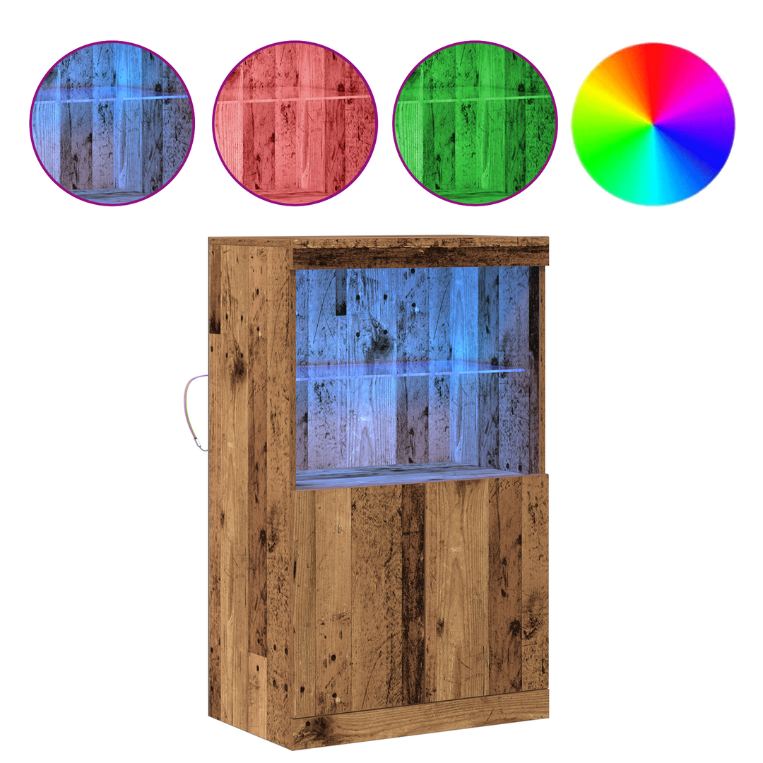 LED Sideboard Brun 60 x 37 x 100 cm Konstrueret træ