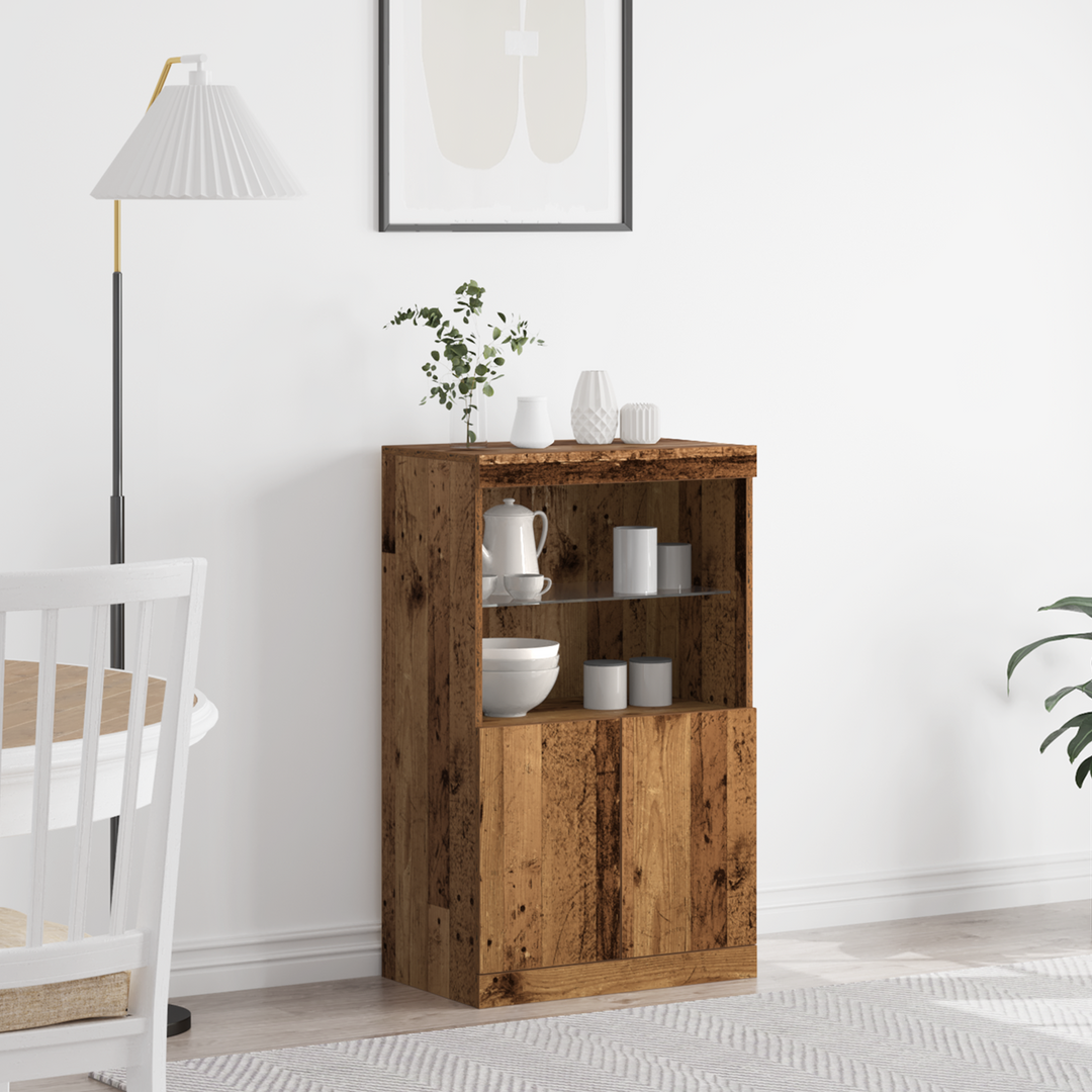 LED Sideboard Brun 60 x 37 x 100 cm Konstrueret træ