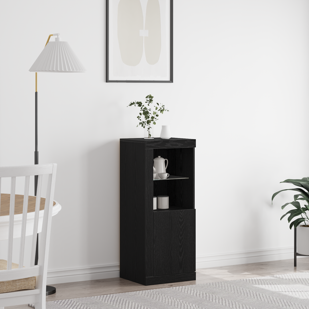 LED Sideboard Sort eg 41 x 37 x 100 cm Konstrueret træ