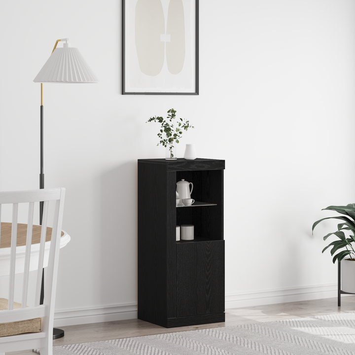 LED Sideboard Sort eg 41 x 37 x 100 cm Konstrueret træ