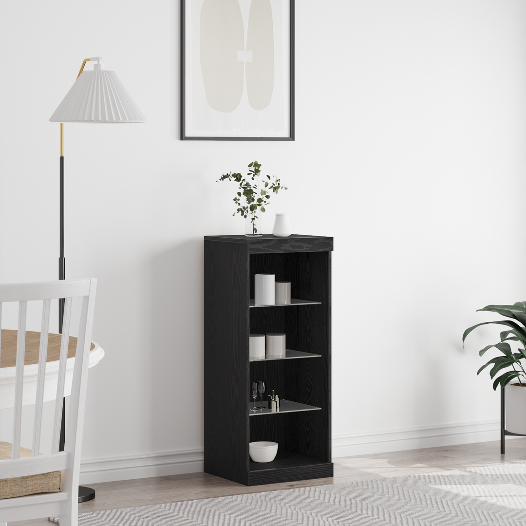 LED Sideboard Sort eg 41 x 37 x 100 cm Konstrueret træ