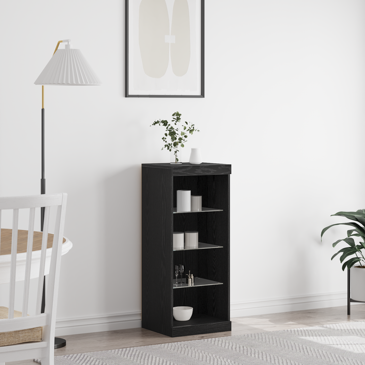 LED Sideboard Sort eg 41 x 37 x 100 cm Konstrueret træ