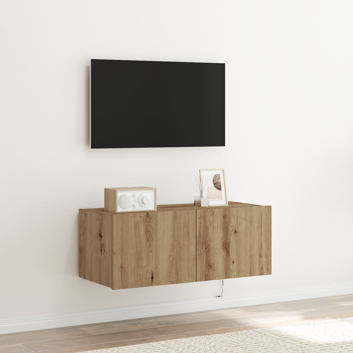 TV vægskab Artisan Egetræ 80 x 35 x 31 cm Konstrueret træ