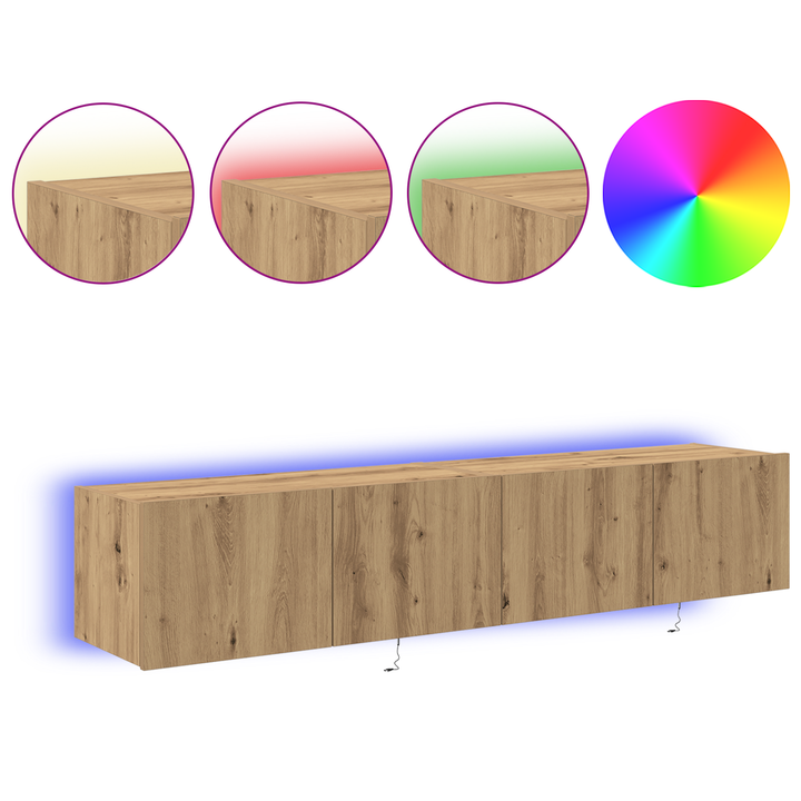 TV vægskab 2 pcs Artisan Egetræ 80 x 35 x 31 cm Konstrueret træ