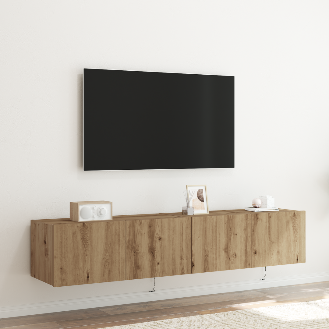 TV vægskab 2 pcs Artisan Egetræ 80 x 35 x 31 cm Konstrueret træ