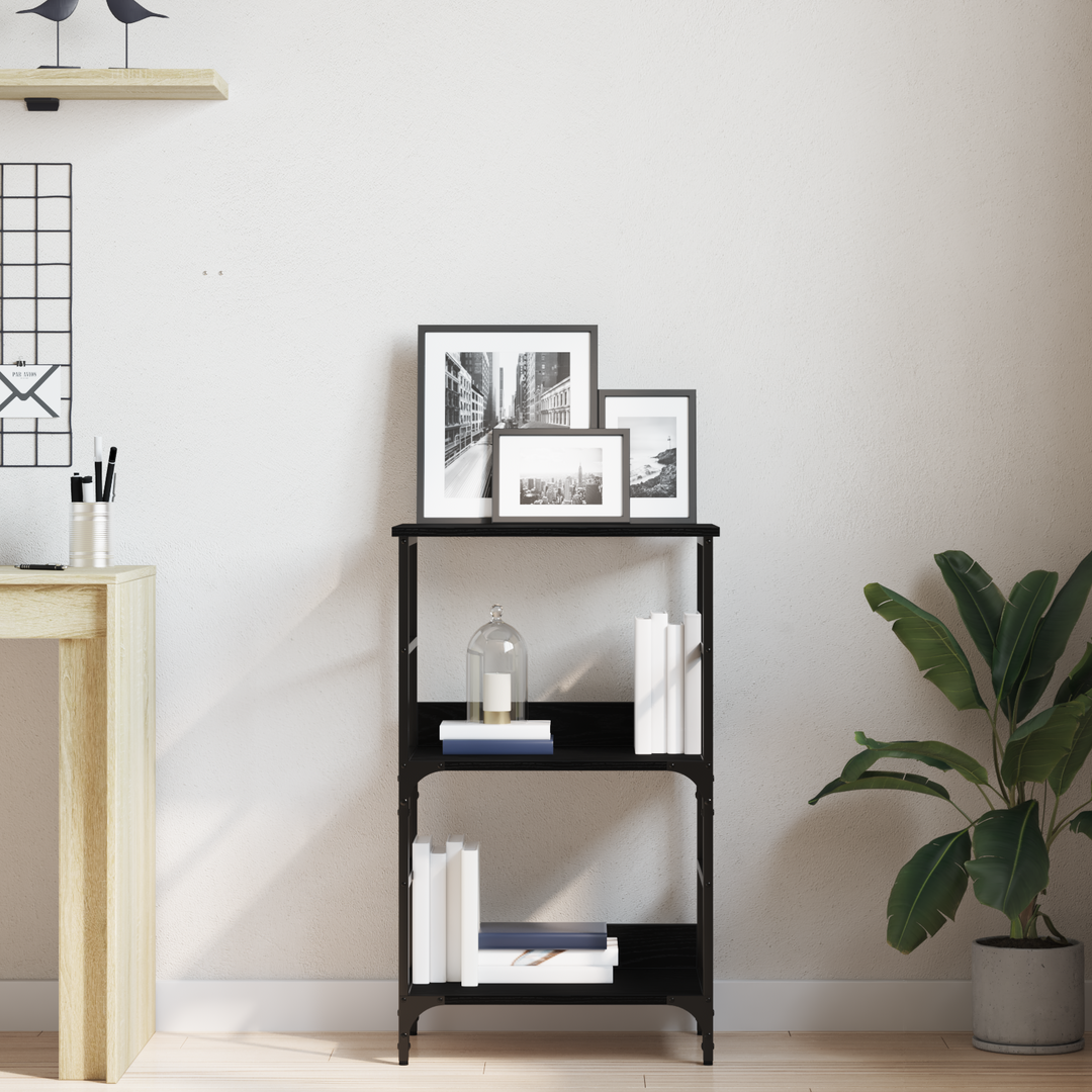 Bogreol Sort eg 50 x 33 x 82 cm Konstrueret træ