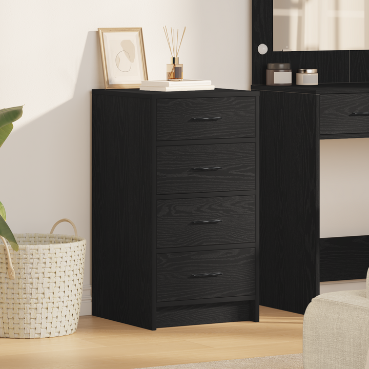 Sideboard med skuffe Sort eg 40 x 41 x 75 cm Konstrueret træ