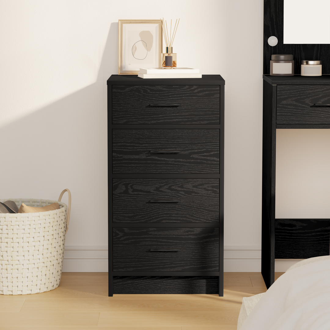 Sideboard med skuffe Sort eg 40 x 41 x 75 cm Konstrueret træ
