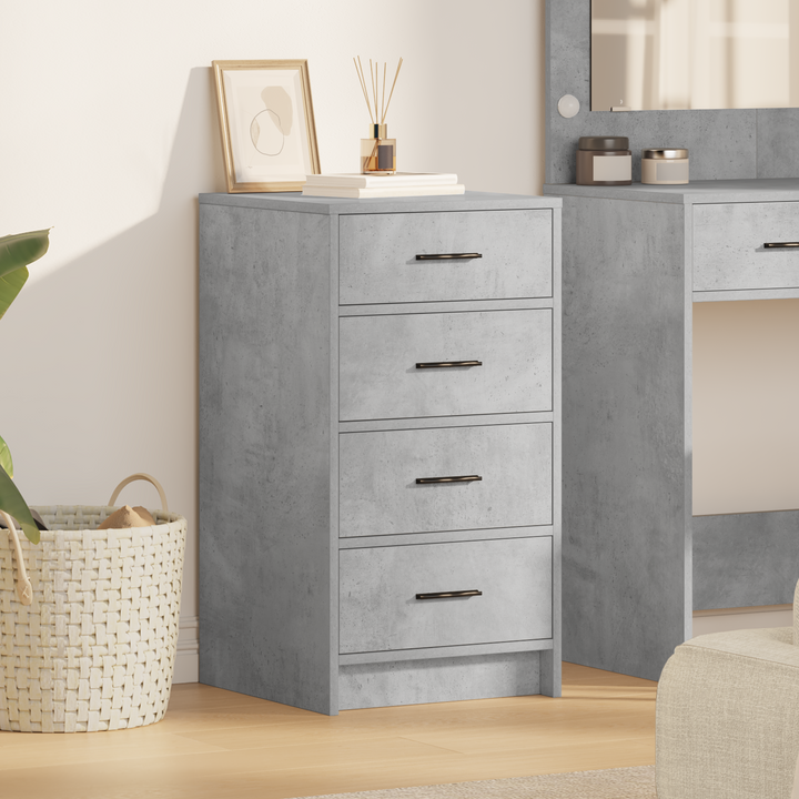 Sideboard med skuffe Betongrå 40 x 41 x 75 cm Konstrueret træ