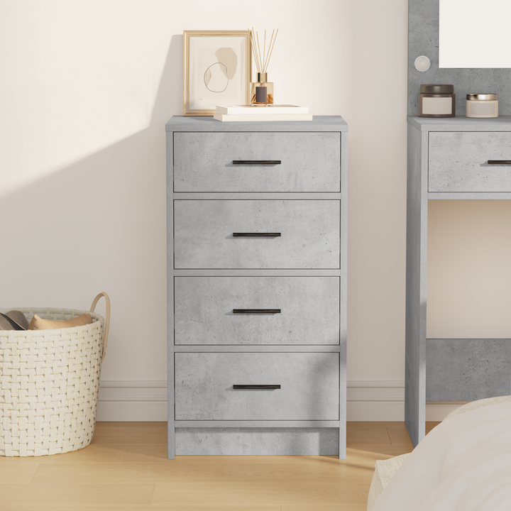 Sideboard med skuffe Betongrå 40 x 41 x 75 cm Konstrueret træ