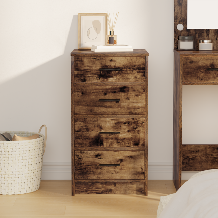 Sideboard med skuffe Røget eg 40 x 41 x 75 cm Konstrueret træ