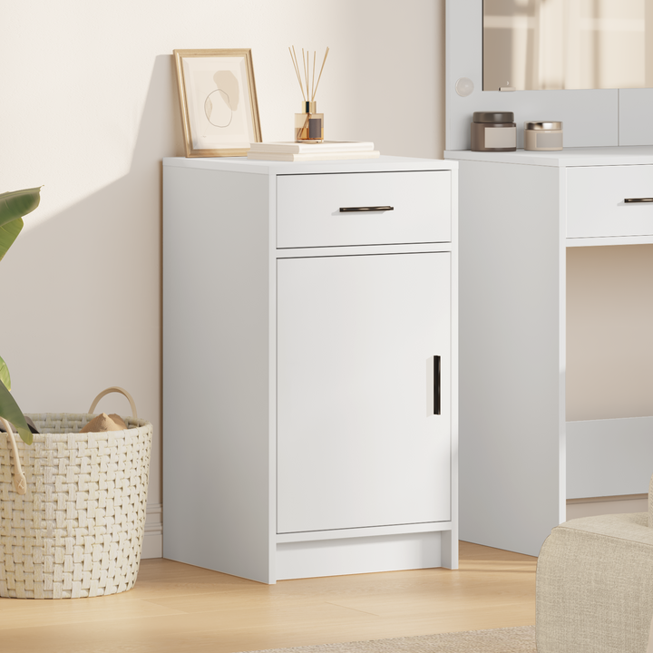 Sideboard med skuffe Hvid 40 x 40.5 x 75 cm Konstrueret træ