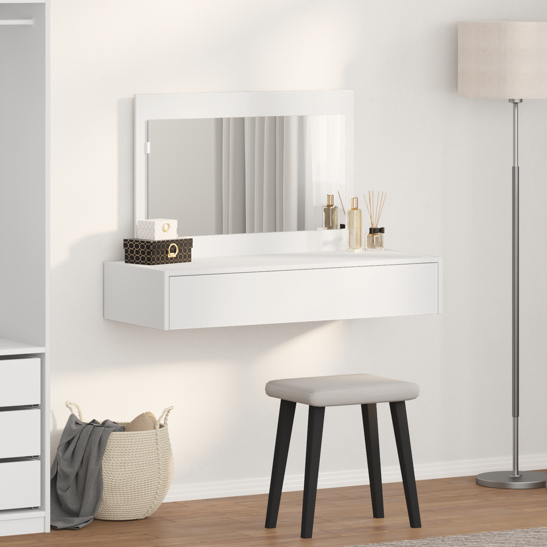 Klædeskab med skuffe Hvid 100 x 40 x 70 cm Konstrueret træ