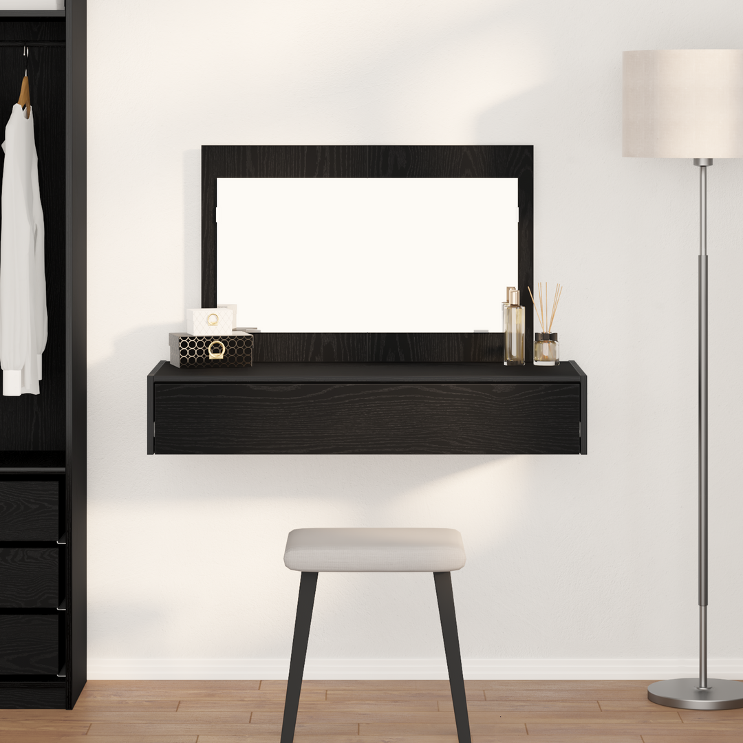 Klædeskab med skuffe Sort 100 x 40 x 70 cm Konstrueret træ