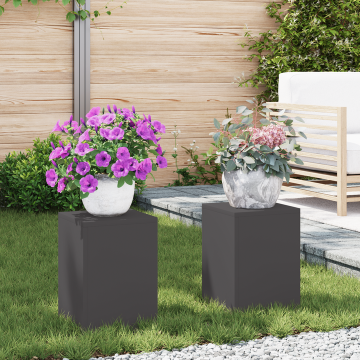Planteholder 2 pcs Sort 24 x 24 x 35 cm Stål