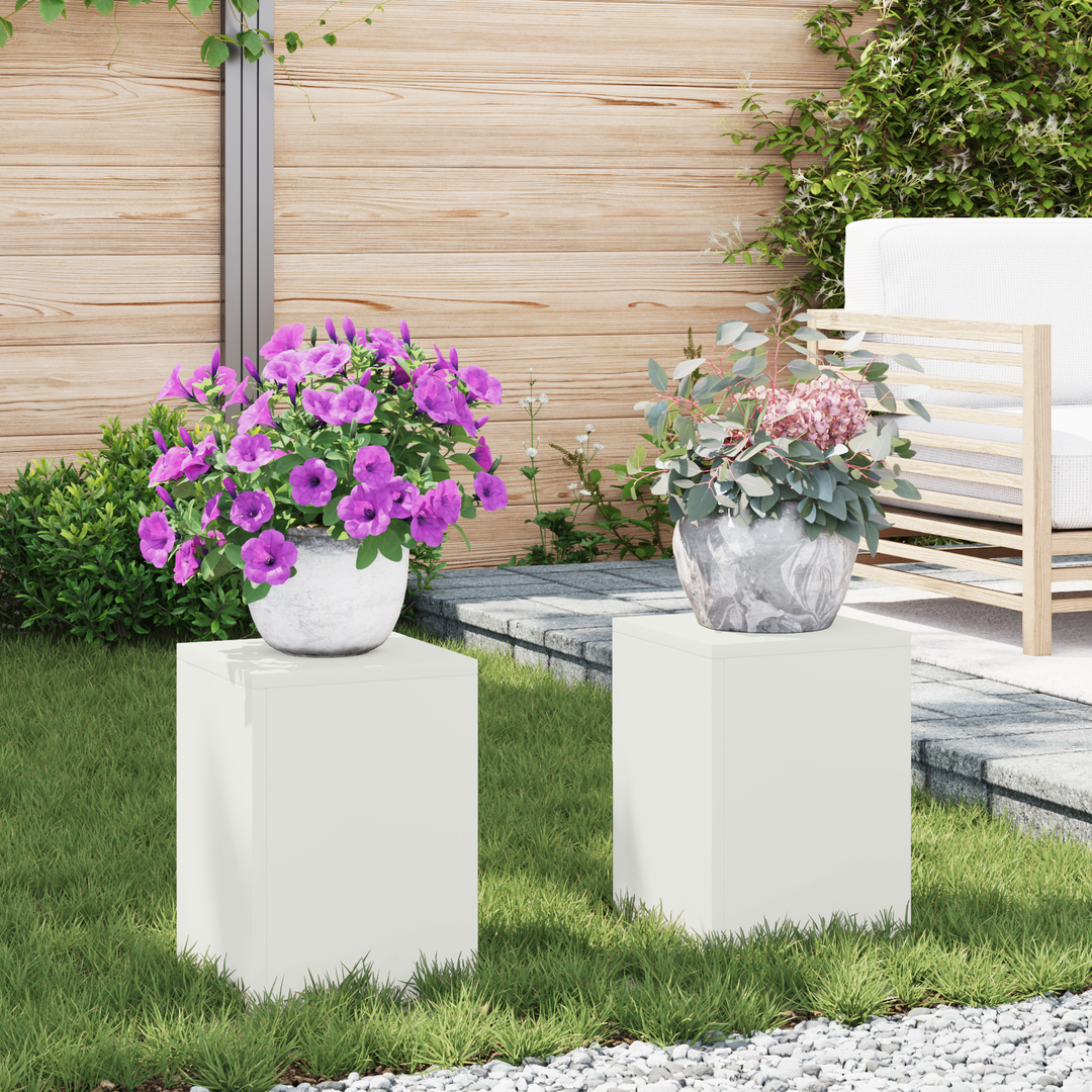 Planteholder 2 pcs Hvid 24 x 24 x 35 cm Stål