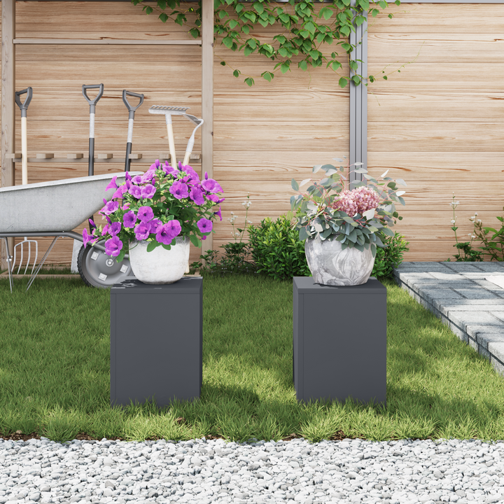 Planteholder 2 pcs Antracit 24 x 24 x 35 cm Stål