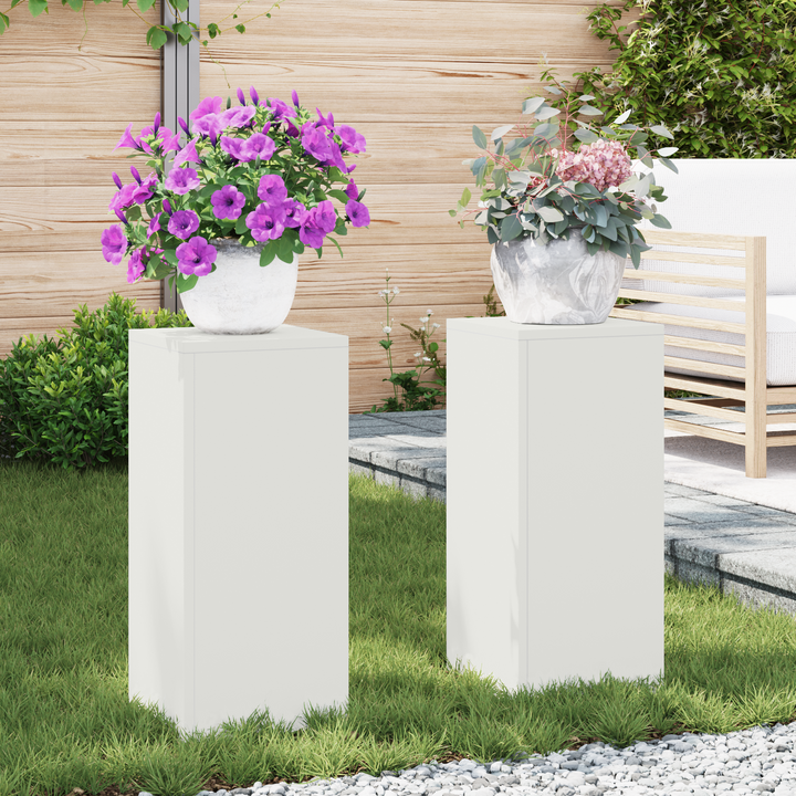 Planteholder 2 pcs Hvid 24 x 24 x 55 cm Stål