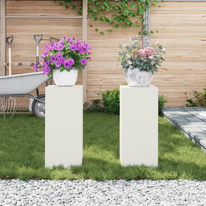 Planteholder 2 pcs Hvid 24 x 24 x 55 cm Stål