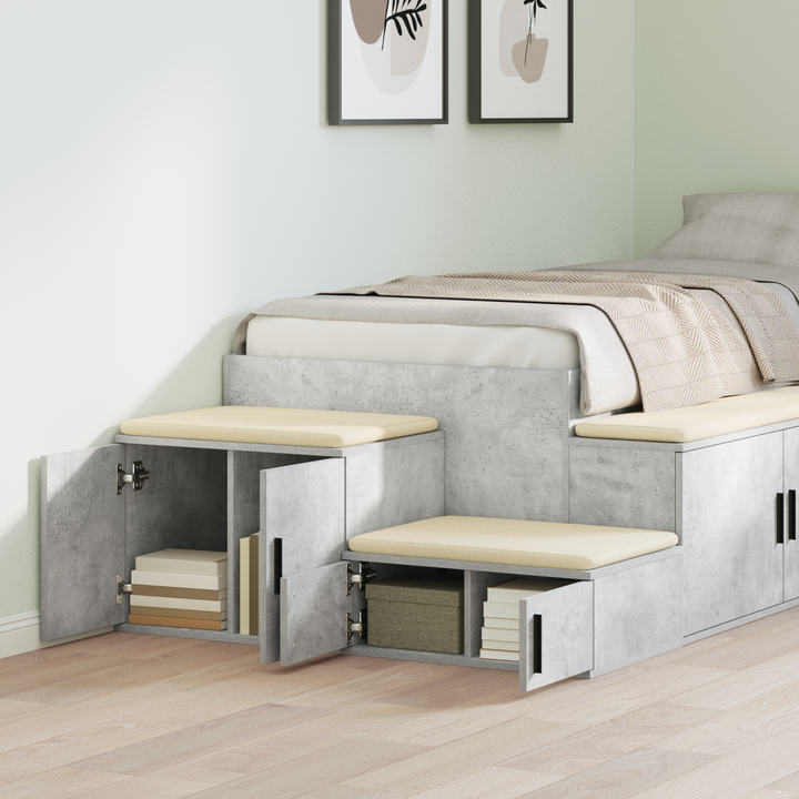 Opbevaringsskab 2 pcs Beton Grå 127 x 41 x 40 cm