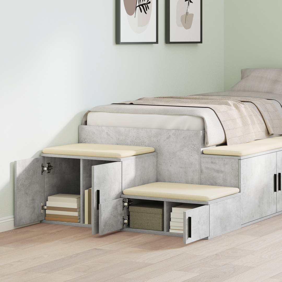 Opbevaringsskab 2 pcs Beton Grå 108 x 41 x 40 cm