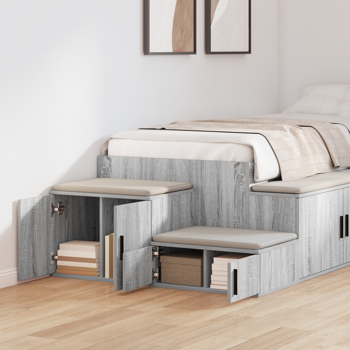 Opbevaringsskab 2 pcs Grå Sonoma 108 x 41 x 40 cm