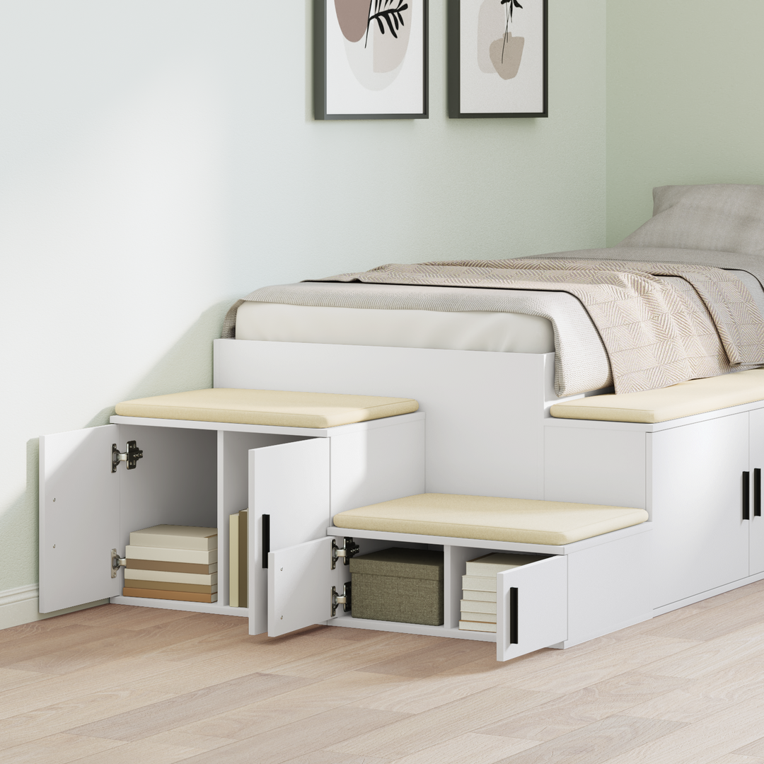Opbevaringsskab 2 pcs Hvid 103 x 41 x 40 cm Konstrueret træ