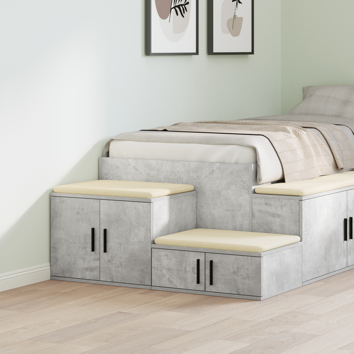 Opbevaringsskab 2 pcs Beton Grå 103 x 41 x 40 cm