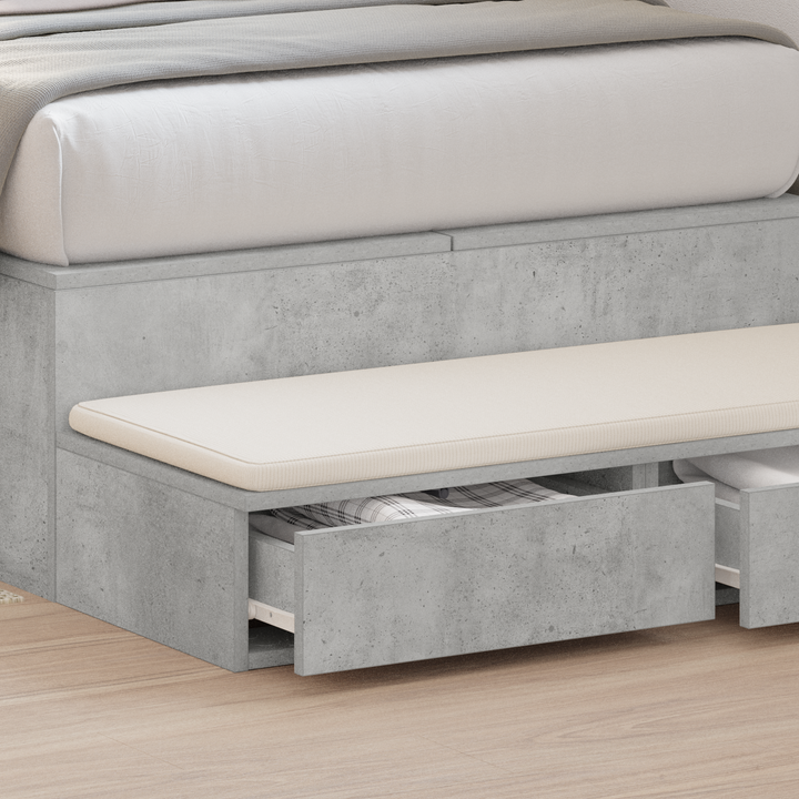 Sengeskuffer Beton Grå 100 x 36,5 x 16,5 cm Konstrueret træ