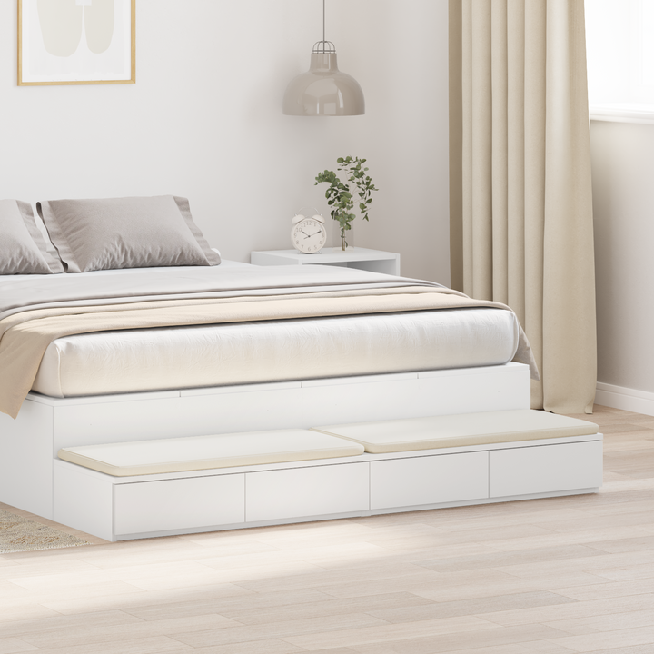 Sengeskuffer Hvid 150 x 36,5 x 16,5 cm Konstrueret træ