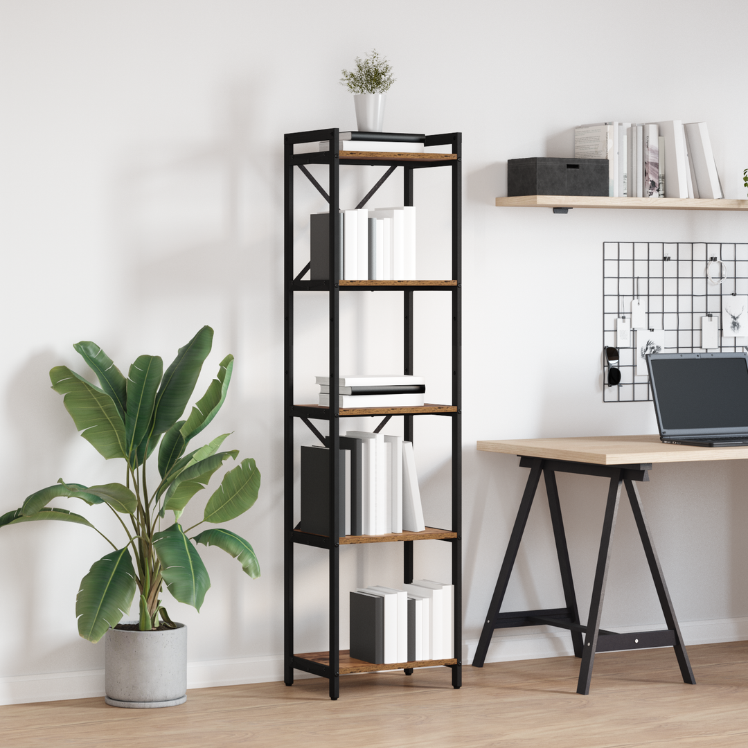 Bogreol Gammelt træ 40 x 30 x 155 cm Konstrueret træ