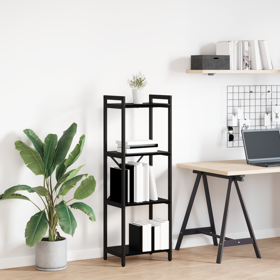 Bogreol Sort eg 40 x 30 x 119 cm Konstrueret træ
