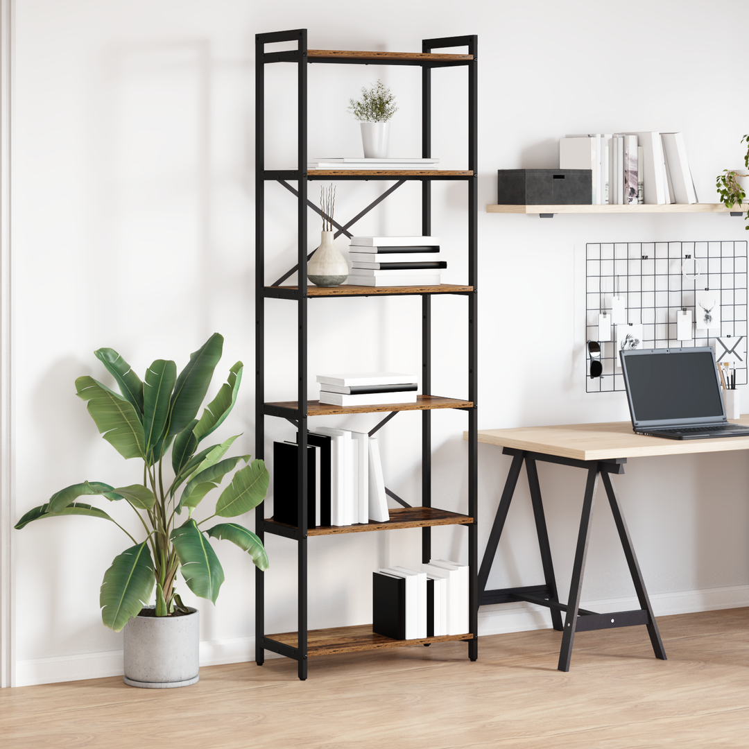 Bogreol Gammelt træ 60 x 30 x 189,5 cm Konstrueret træ