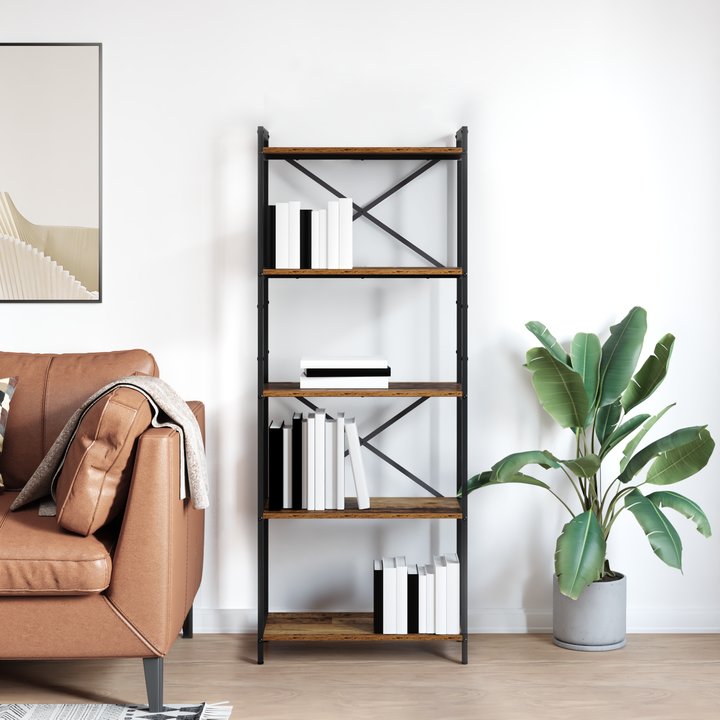 Bogreol Gammelt træ 60 x 30 x 155 cm Konstrueret træ