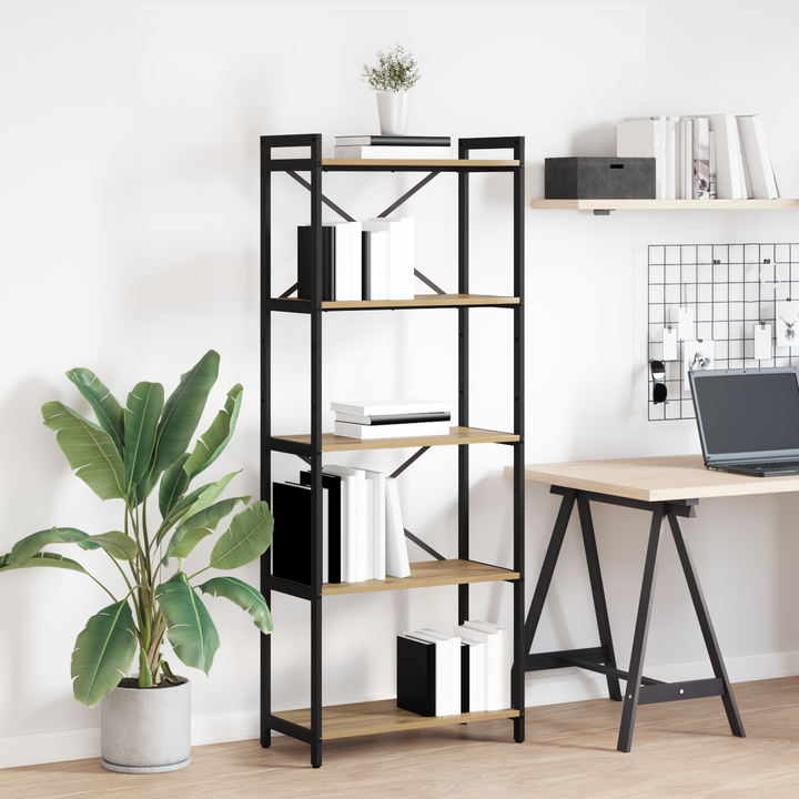 Bogreol Artisan Egetræ 60 x 30 x 155 cm Konstrueret træ