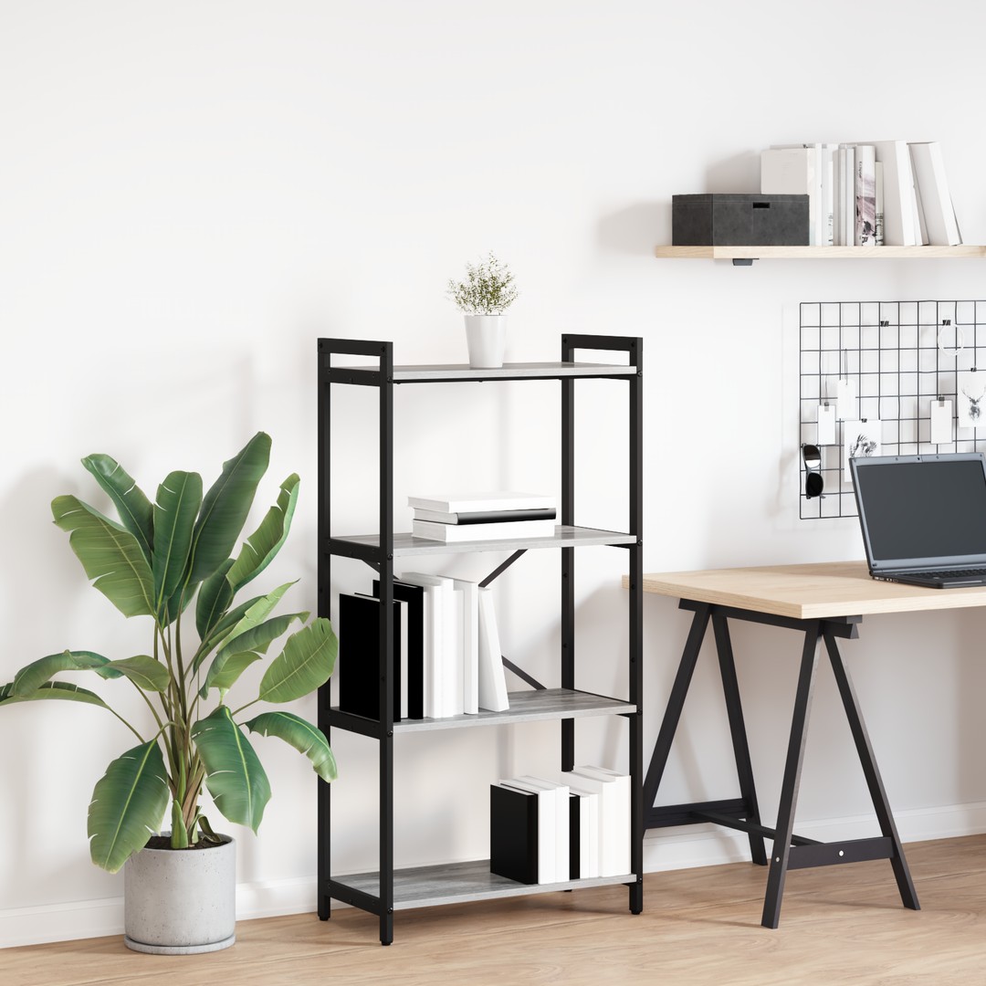 Bogreol Grå sonoma-eg 60 x 30 x 120 cm Konstrueret træ